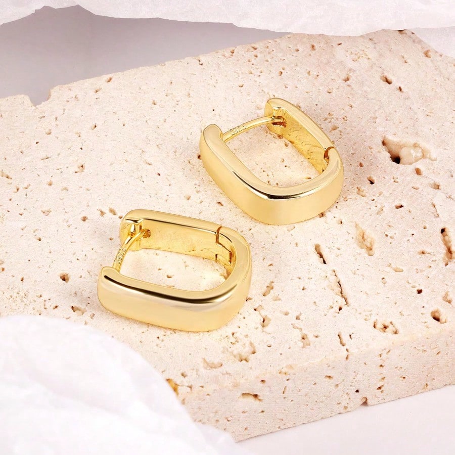 Fashion Earring925 Sterling Silver Earrings Small Chunky Silver Earrings For Women Small Hoop Earrings Silver Hypoallergenic Earrings Small Thick Huggie Hoops Earrings For Jewelry Gifts