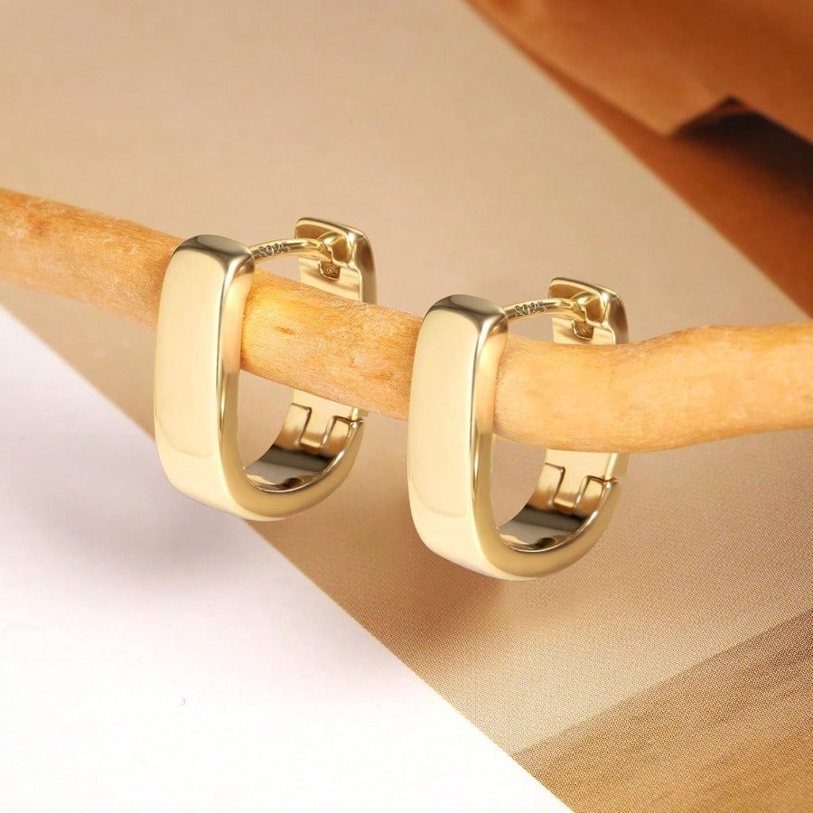 Fashion Earring925 Sterling Silver Earrings Small Chunky Silver Earrings For Women Small Hoop Earrings Silver Hypoallergenic Earrings Small Thick Huggie Hoops Earrings For Jewelry Gifts