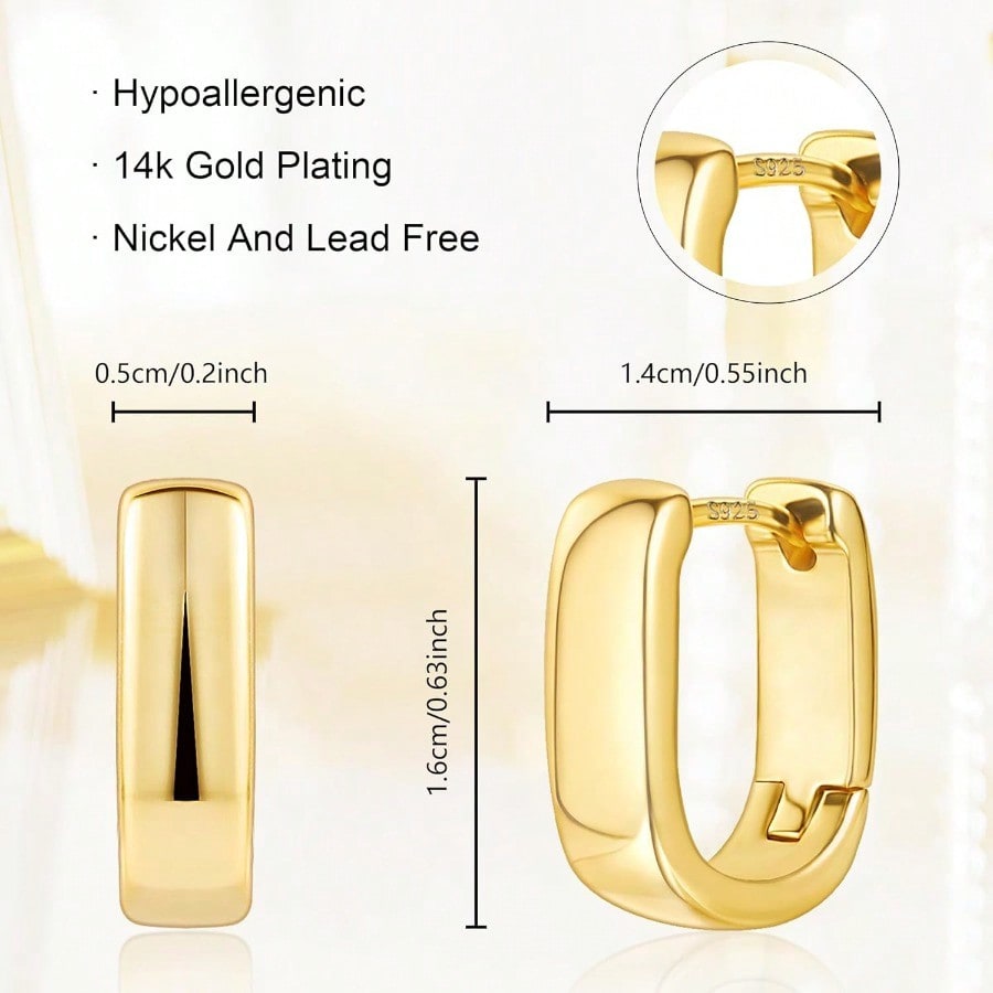 Fashion Earring925 Sterling Silver Earrings Small Chunky Silver Earrings For Women Small Hoop Earrings Silver Hypoallergenic Earrings Small Thick Huggie Hoops Earrings For Jewelry Gifts